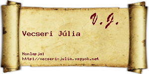 Vecseri Júlia névjegykártya